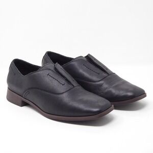 Lucky Brand Womens Lusman Black Leather Slip On Loafers Size 7.5M